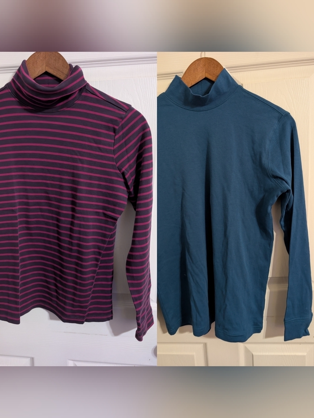 L.L. Bean Lands End Womens Tops Lot Of 2 Long Sleeve Turtleneck Mock Size Small